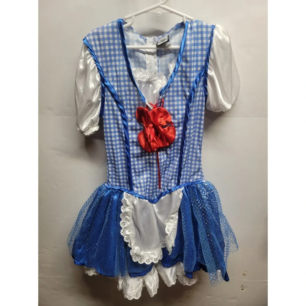 Wizard Of Oz Dorothy Costume Dress Blue‎ Gingham Halloween Cosplay Kids